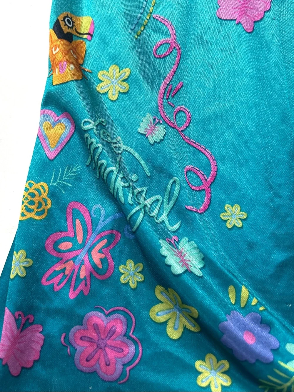Disney Princess Encanto Satin Blue Ruffle Trim Nightgown Gown Pajamas Costume - Picture 3 of 4